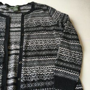 Eddie Bauer Fair Isle Crew Neck Cardigan Size XXL